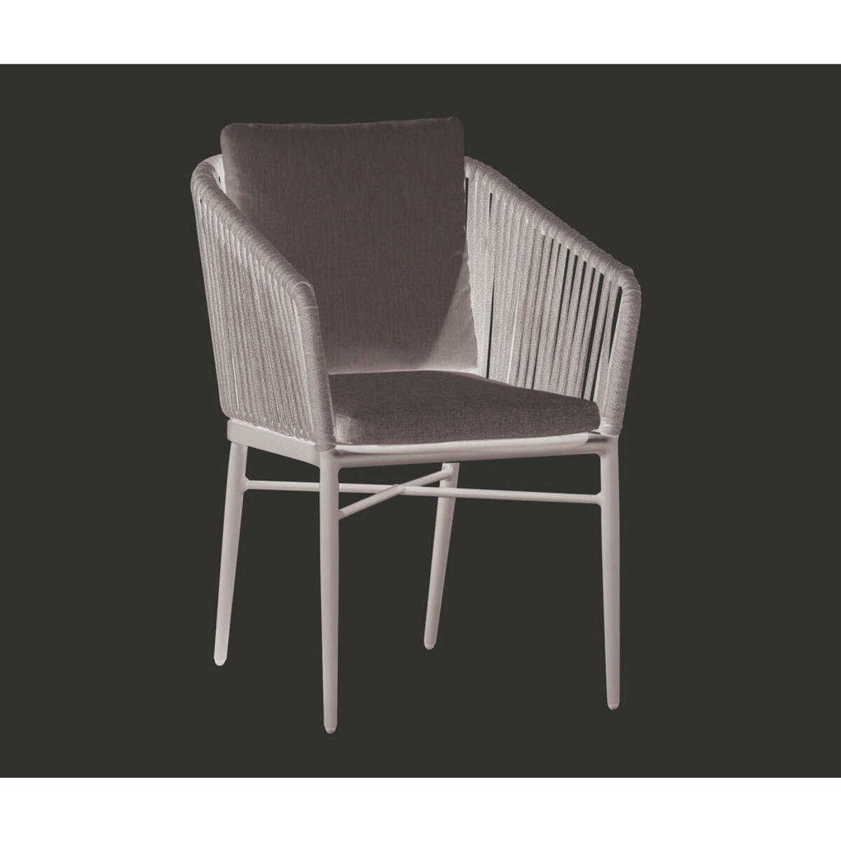 Bild 1 von Ambia Garden Stapelsessel, Graphit, Metall, Textil, Uni, Füllung: Schaumstoff, Rundrohr, 61x81x61 cm, stapelbar, gastro- und objekttauglich, wetterbeständig, abwischbar, Gartenmöbel, Gartenstühle