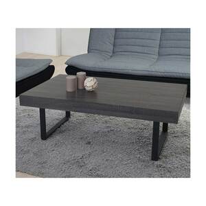 Couchtisch Genk H576, Wohnzimmertisch, 40x110x60cm, MVG-zertifiziert ~ Schwarze Eiche-Optik, dunkle Metall-Füße