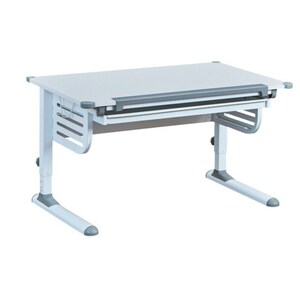 CASAVANTI Schreibtisch SKALARE 110 x 68 cm Weiß - Höhenverstellbar 55-78 cm - 1 Halterung - 1 Auszug - eingelassenes Lineal - Kufengestell Metall