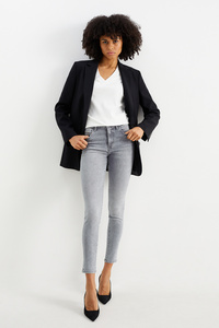 C&A Skinny Jeans-Mid Waist-Shaping-Jeans-LYCRA®, Grau, Größe: 34