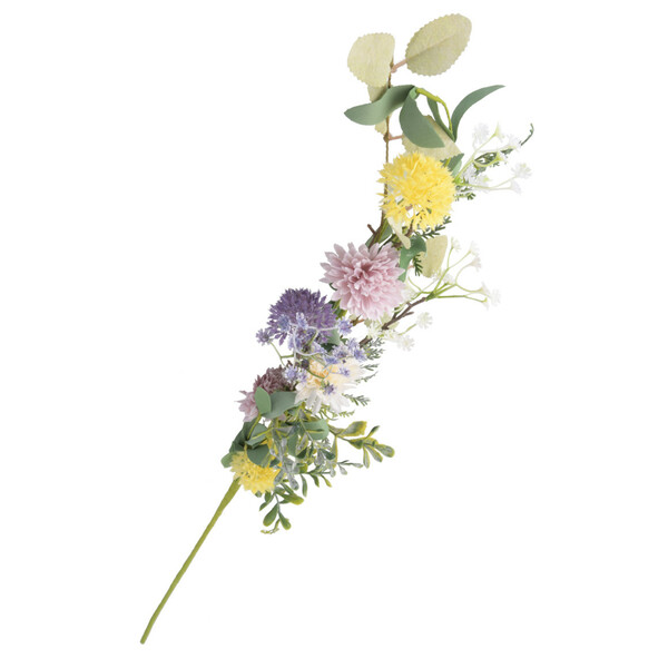 Bild 1 von Kunstpflanze Blütenzweig verschiedenfarbig GRÜN / FLIEDER / GELB