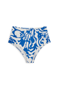 C&A Bikini-Hose-High Waist-LYCRA® XTRA LIFE™-gemustert, Blau, Größe: 36