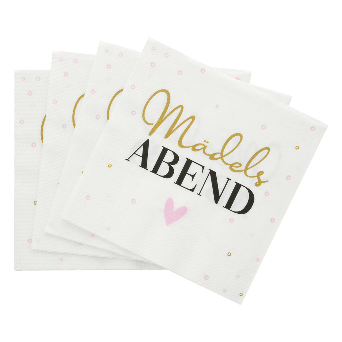 Bild 1 von 20 Servietten mit Schriftzug WEISS / ROSA