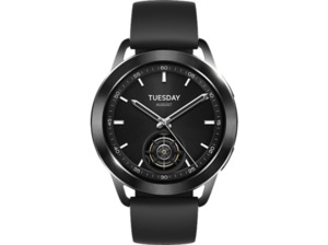 XIAOMI Watch S3 Smartwatch Edelstahl Fluorkautschuk, 20 mm, Black, Black