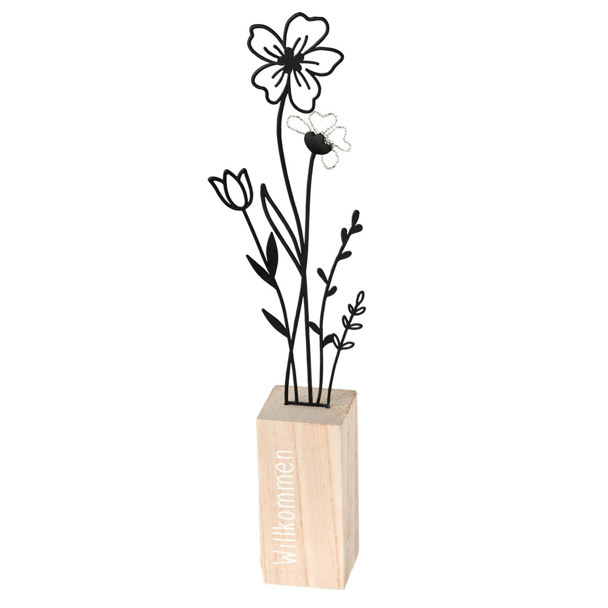 Bild 1 von Deko-Aufsteller Blumen aus Metall SCHWARZ / NATUR