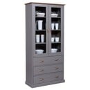 Bild 1 von CASAVANTI Vitrine LUZERNA 90x190x38,4 cm Massivholz grau