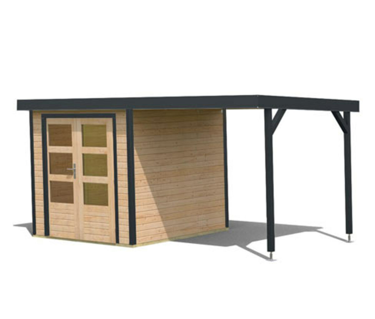 Bild 1 von Karibu Gerätehaus mit Anbaudach »Venus A«, 19 mm