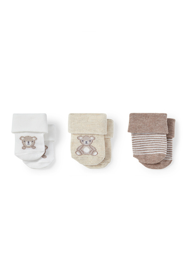 Bild 1 von C&A Multipack 3er-Bärchen-Erstlings-Socken mit Motiv, Weiß, Größe: 10-11