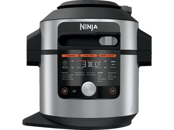 Bild 1 von NINJA OL750EU Foodi 14-in-1 SmartLid Multikocher Stainless Steel/Black (Rührschüsselkapazität: 7,5 Liter, 1760 Watt), Stainless Steel/Black