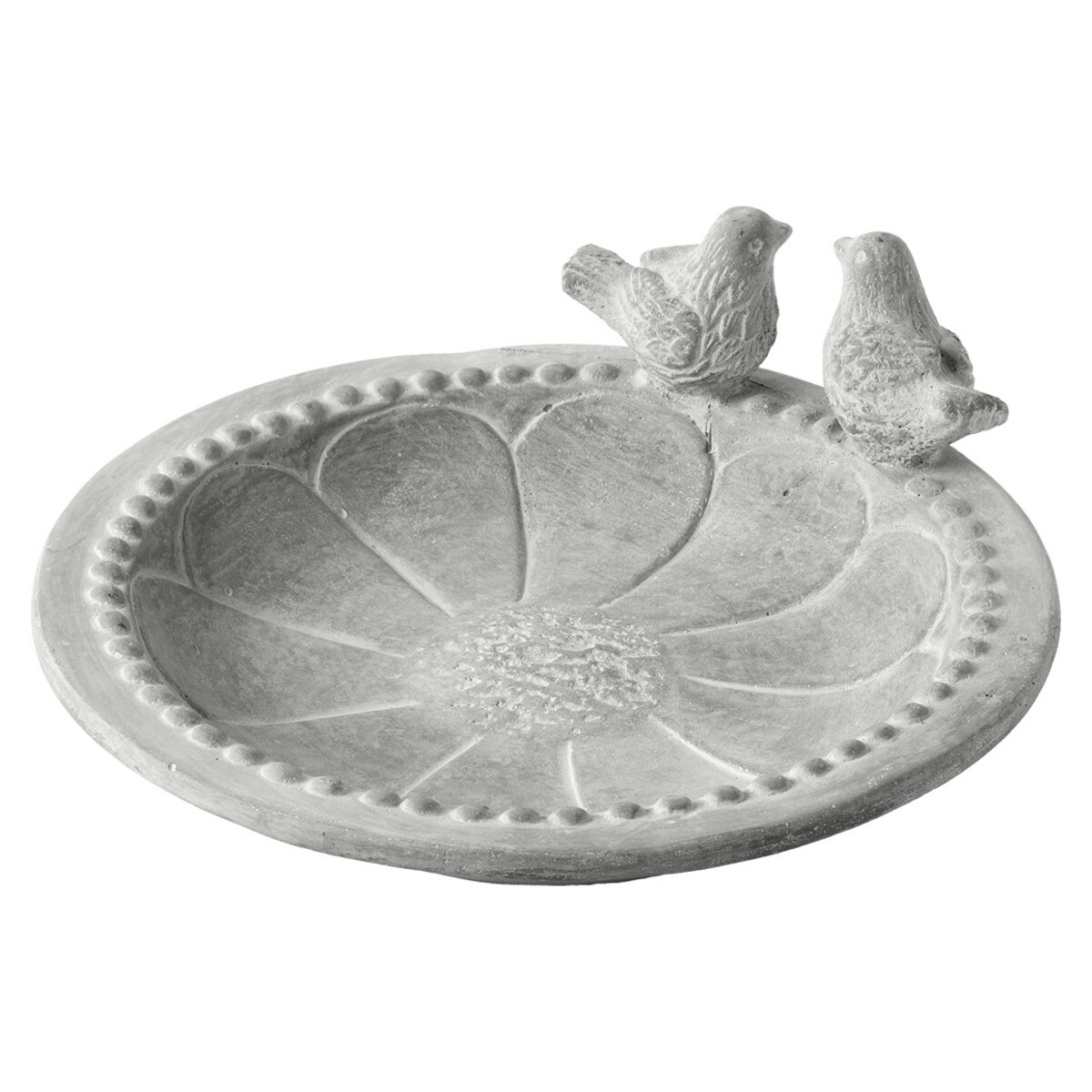 Bild 1 von Vogeltränke mit Vogel-Figuren HELLGRAU