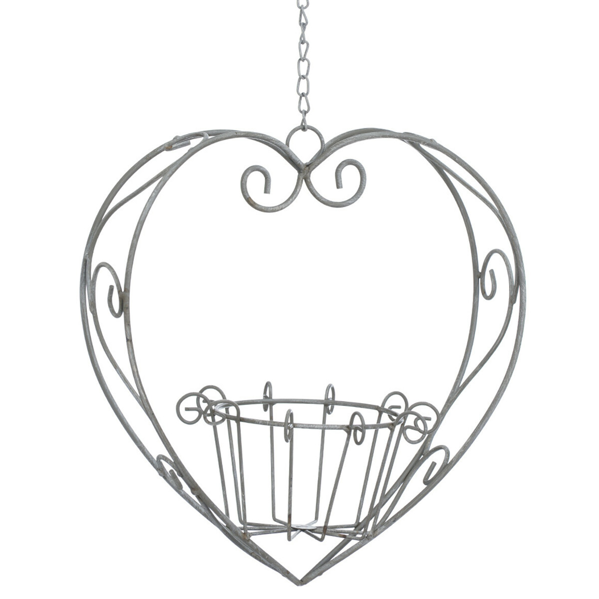 Bild 1 von Blumen-Hänger in Herz-Form GRAU