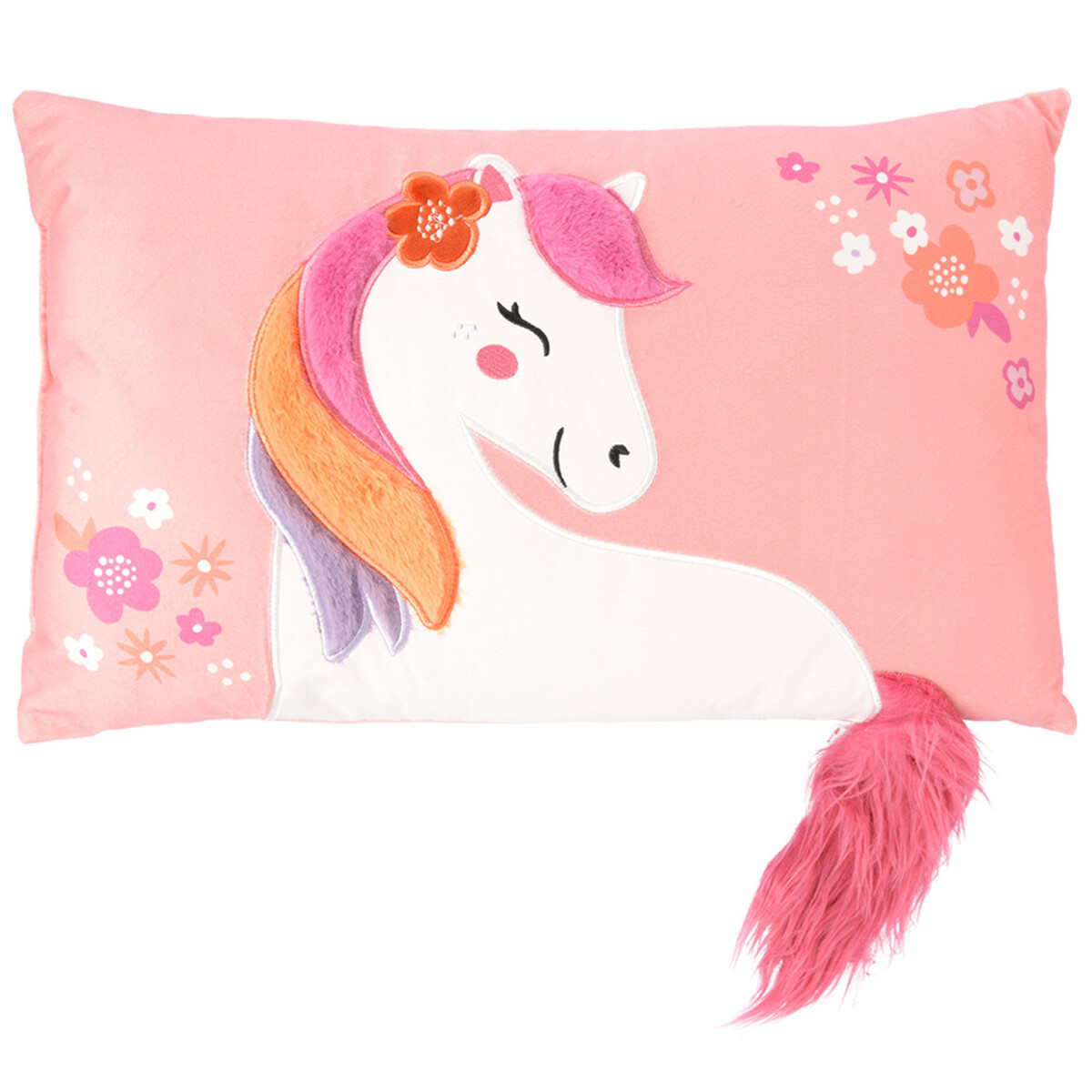 Bild 1 von Kissen mit Pferde-Motiv ROSA / WEISS