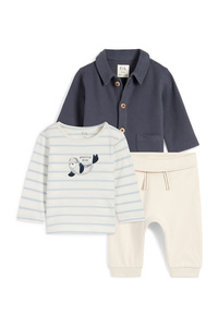 C&A Robbe-Baby-Outfit-3 teilig, Blau, Größe: 50