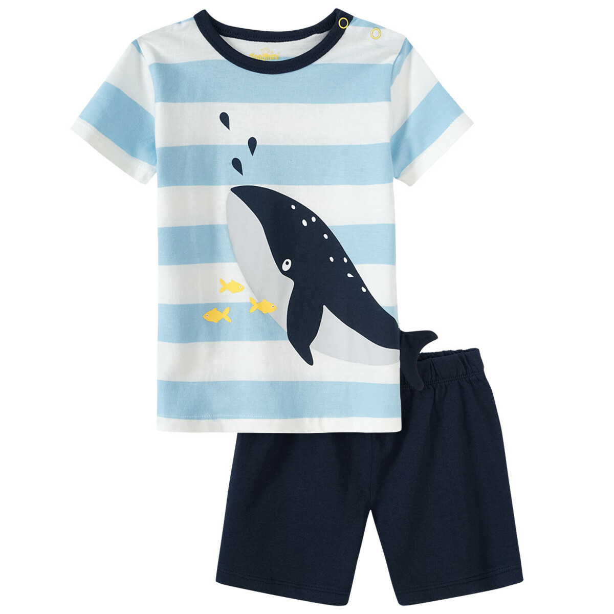 Bild 1 von Baby Shorty mit großem Wal-Print HELLBLAU / WEISS / DUNKELBLAU
