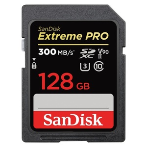 SanDisk SDXC Extreme Pro 128GB (V90/U3/UHS-II/Cl.10/R300/W260)