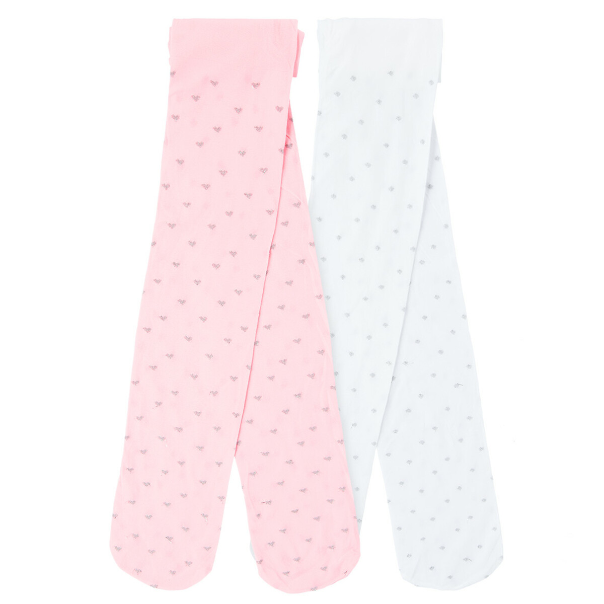 Bild 1 von 2 Mädchen Strumpfhosen mit Effektgarn WEISS / ROSA