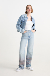 C&A CLOCKHOUSE-Loose Fit Jeans-High Waist, Blau, Größe: 34