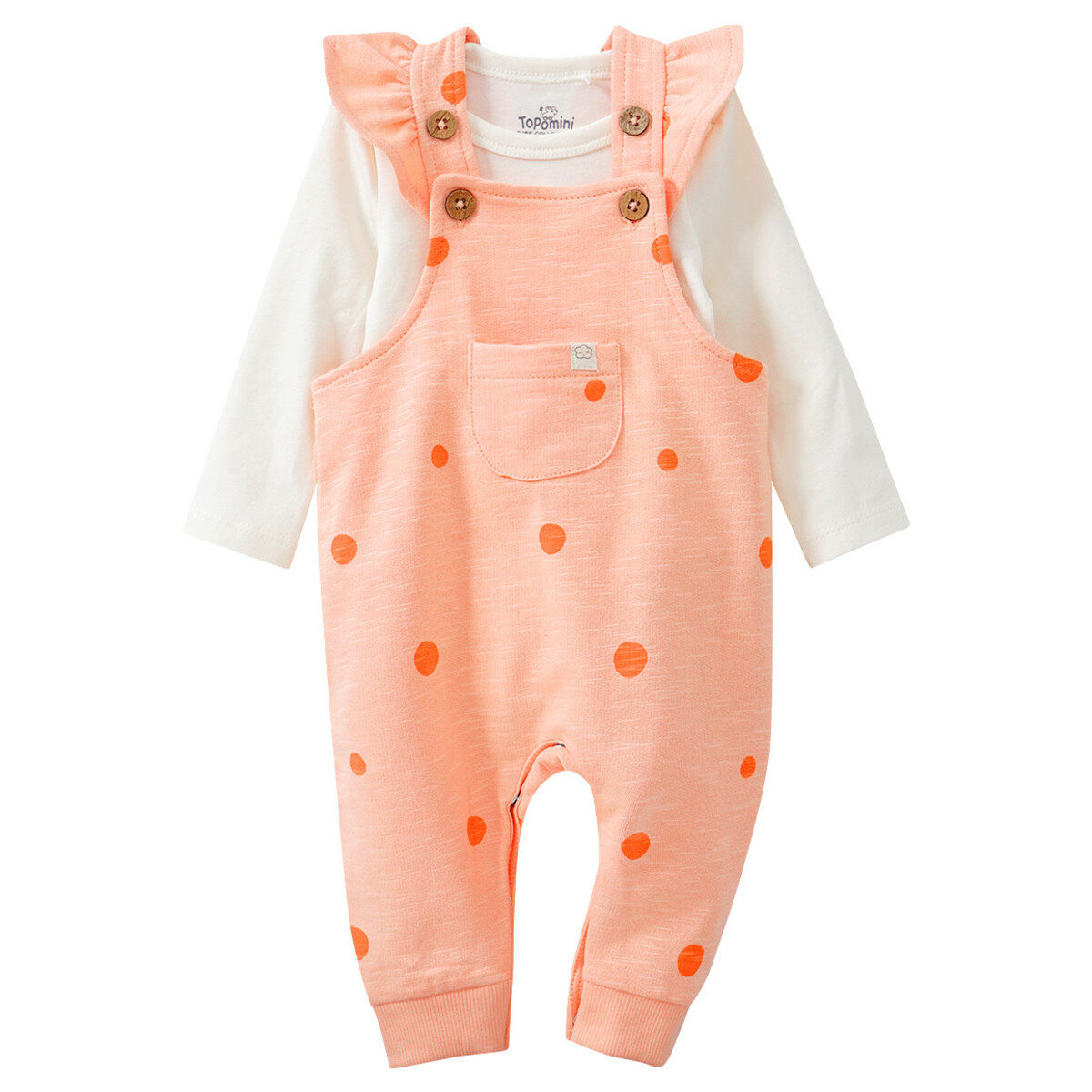 Bild 1 von Newborn Strampler und Body mit Bio-Baumwolle HELLORANGE / CREMEWEISS