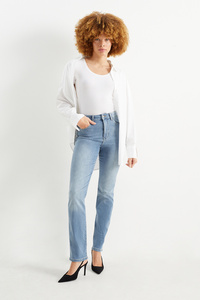 C&A Straight Jeans-High Waist-LYCRA®, Blau, Größe: 34