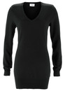 Bild 1 von Basic Longpullover mit V-Ausschnitt, 44/46, Schwarz