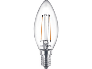 PHILIPS LEDclassic B35 2W ersetzt 25 W LED Lampe warmweiß, Transparent