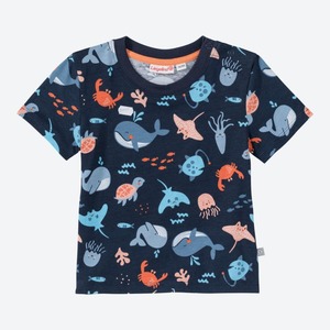 Baby-Jungen-T-Shirt mit Meerestieren, Dark-blue