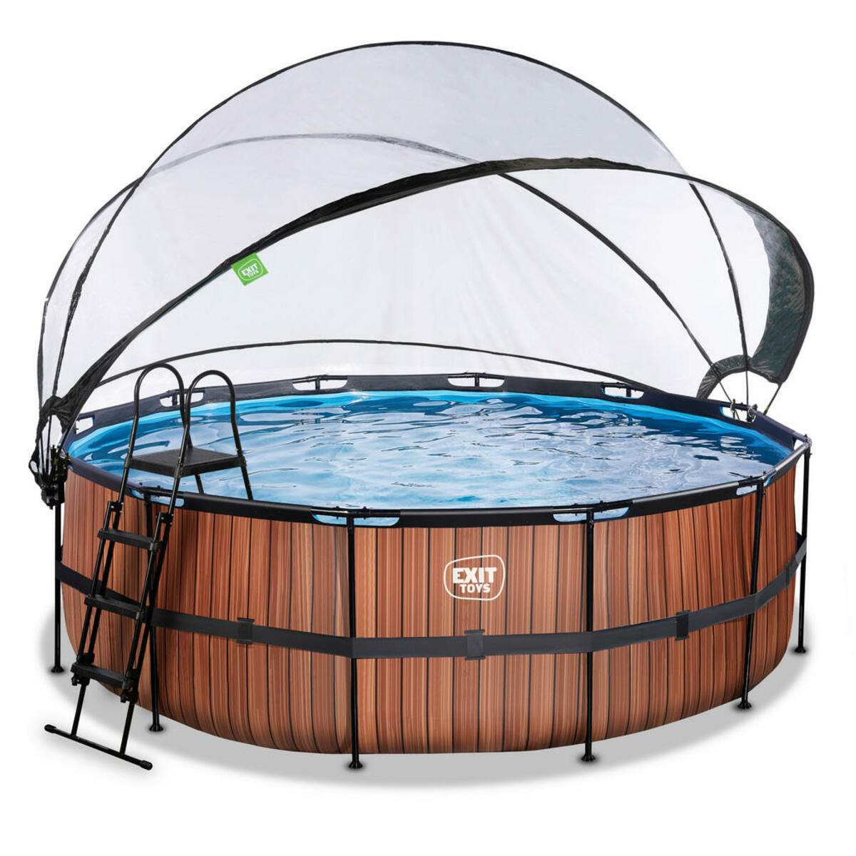 Bild 1 von Exit Pool-Set, Braun, Kunststoff, Holzoptik, 122 cm, CE, Freizeit, Pools und Wasserspaß, Pools, Aufstellpools