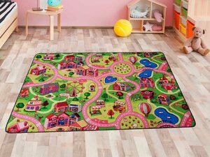 Kinderteppich SWEET CITY, Primaflor-Ideen in Textil, rechteckig, Höhe: 5 mm, Straßen-Spiel-Teppich, Straßenbreite ca. 9 cm, Kinderzimmer, Bunt