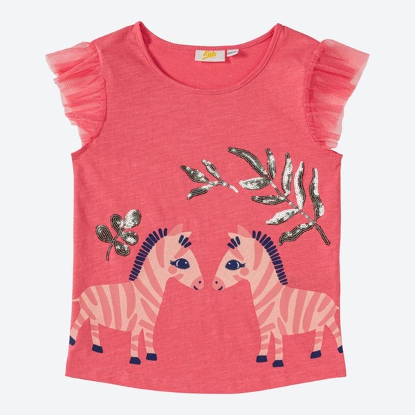 Bild 1 von Mädchen-T-Shirt mit Mesh-Ärmeln, Pink