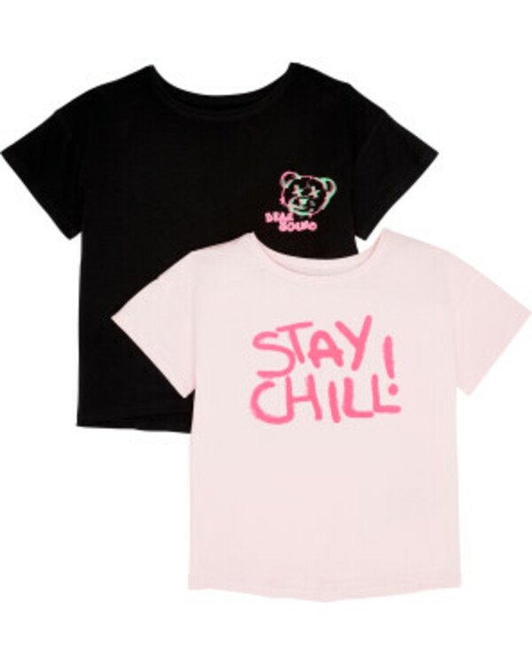 Bild 1 von Coole T-Shirts
       
      2er-Pack, Y.F.K., cropped
     
      schwarz/rosa