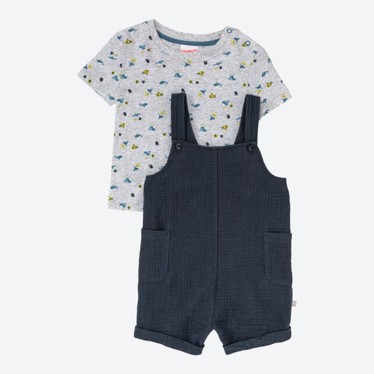 Bild 1 von Baby-Jungen-Set in Melange-Optik, 2-teilig, Dark-blue