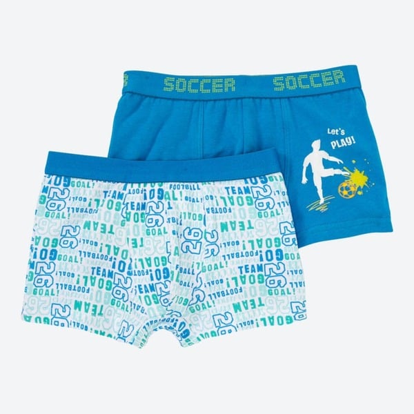 Bild 1 von Jungen-Retroshorts mit Fußball-Motiv, 2er-Pack, Blue