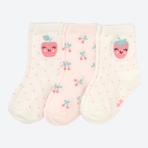 Baby-Mädchen-Socken mit Baumwolle, 3er-Pack, Rose