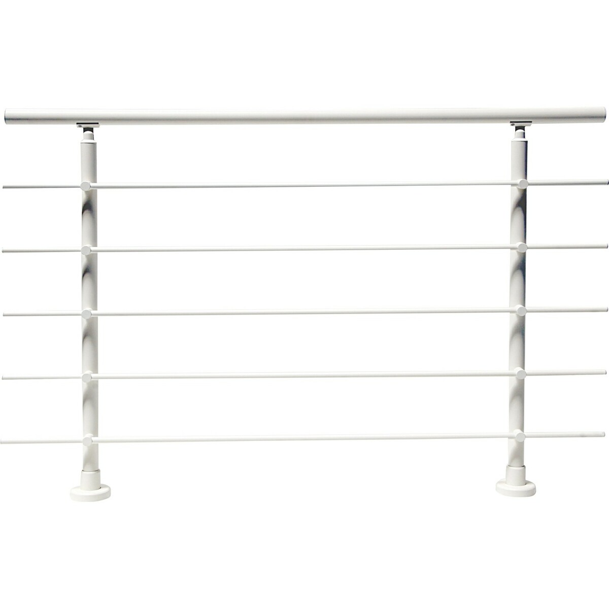 Bild 1 von Dieda Geländerset Aluminium Weiß waagerechte Rundstäbe 100 cm x 150 cm