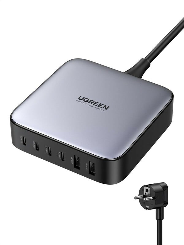 Bild 1 von Nexode 200W Ladegerät, 2 m, USB-A, USB-C, Grau