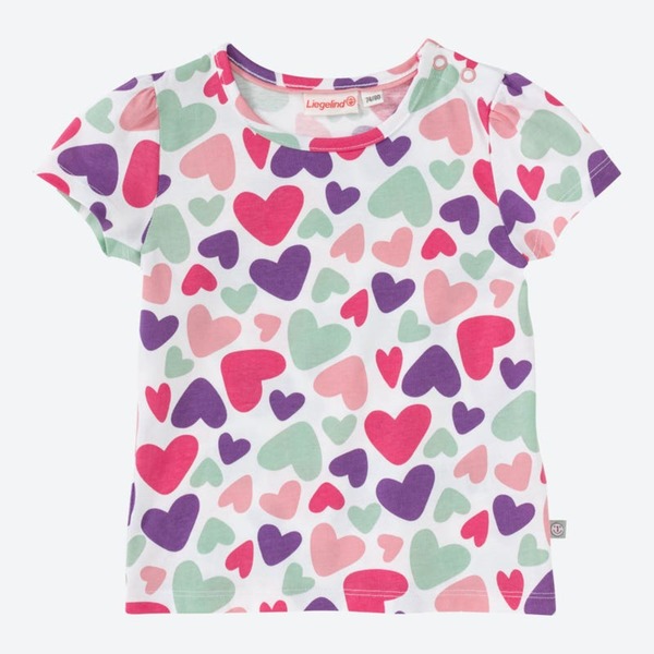Bild 1 von Baby-Mädchen-T-Shirt mit Herzchen, White