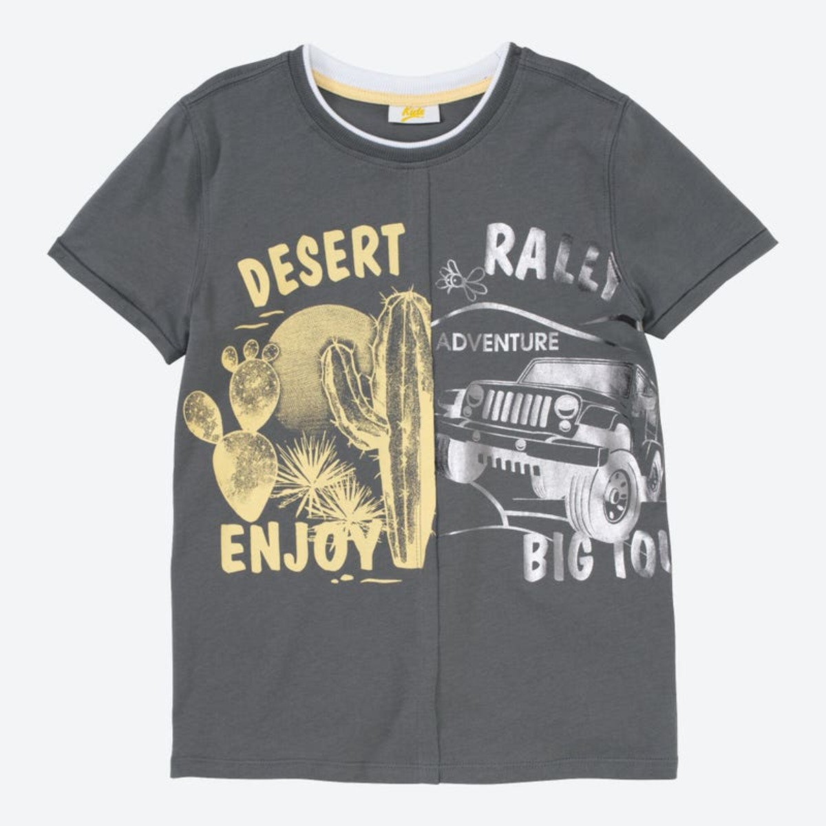 Bild 1 von Jungen-T-Shirt mit Kontrast-Einsätzen, Gray