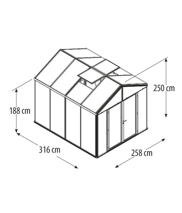 Bild 2 von Vitavia Gewächshaus Poseidon 8100, ESG/HKP