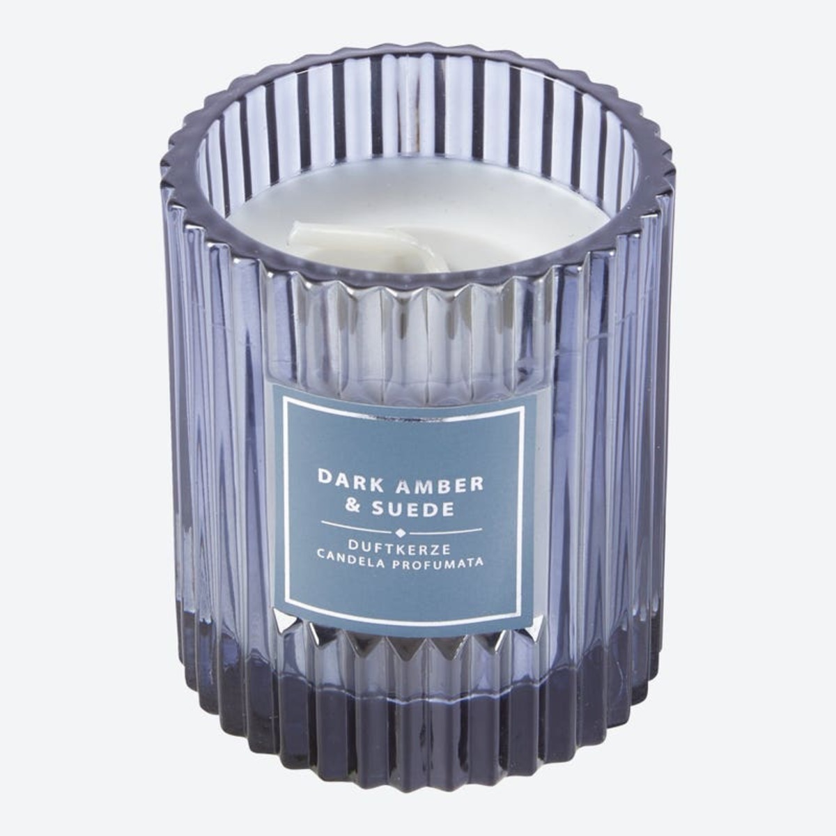 Bild 1 von Duftkerze im Glas mit Rillen, ca. 8x9cm, Gray