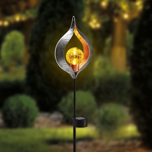 Solar-Stab mit Ornament, ca. 59cm, Silver