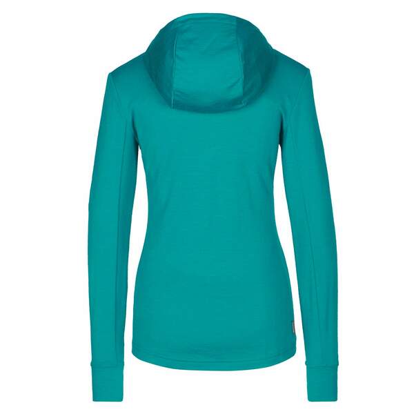 Bild 2 von Icebreaker W QUANTUM III LS ZIP HOOD Damen Wolljacke FLUX GREEN/ETHER/CB
