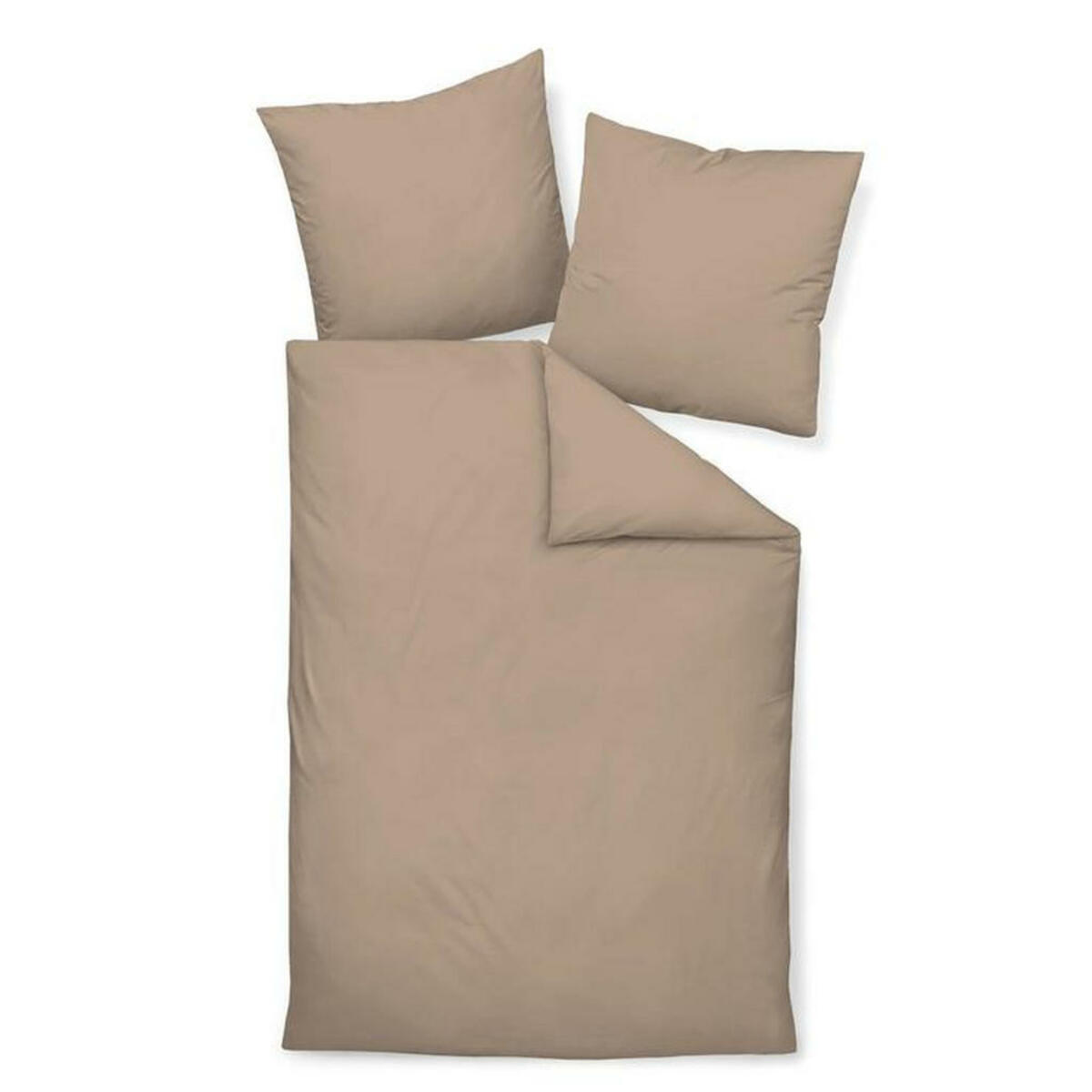 Bild 1 von Janine Bettwäsche Giacomo, Taupe, Textil, Uni, 200x200 cm, Textiles Vertrauen - Oeko-Tex®, bügelfrei, pflegeleicht, atmungsaktiv, hautfreundlich, schadstoffgeprüft, 100% feinster Baumwollsatin mi