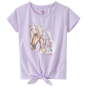 Mädchen T-Shirt mit Pferde-Motiv HELLLILA