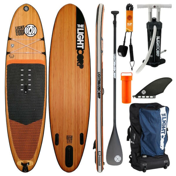 Bild 1 von LIGHT BOARD CORP ISUP Mft Wood Freeride Package 10´8" x 33" x 6" incl. 100% Carbon Paddel