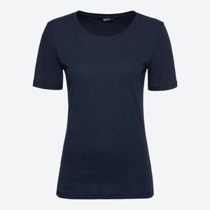 Damen-T-Shirt aus reiner Baumwolle, Dark-blue