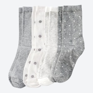 Damen-Socken in verschiedenen Designs, 4er-Pack, Gray
