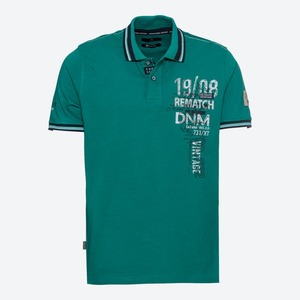 Herren-Poloshirt mit Kontrast-Streifen, Green