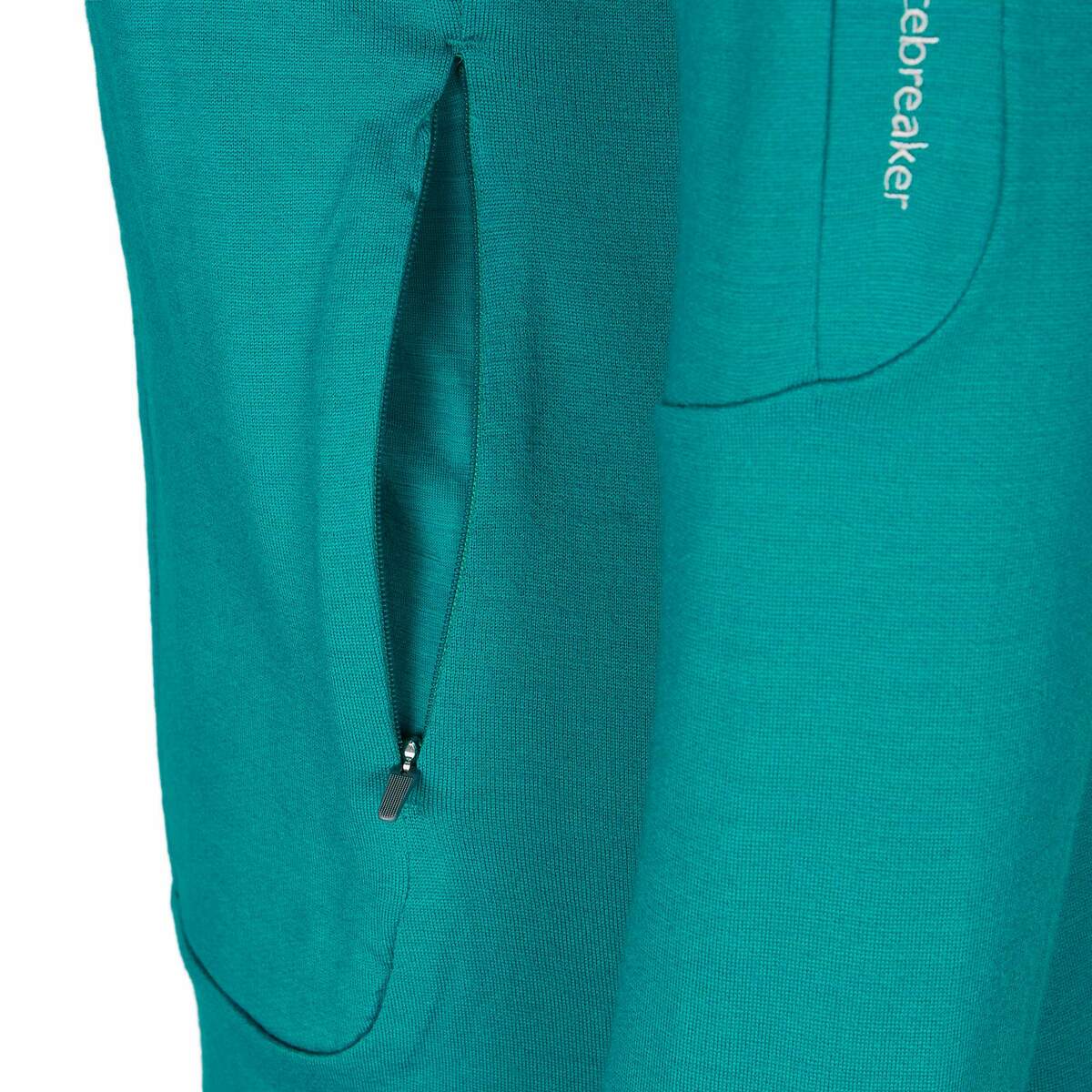 Bild 4 von Icebreaker W QUANTUM III LS ZIP HOOD Damen Wolljacke FLUX GREEN/ETHER/CB