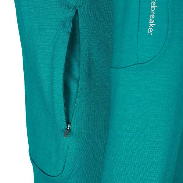 Bild 4 von Icebreaker W QUANTUM III LS ZIP HOOD Damen Wolljacke FLUX GREEN/ETHER/CB