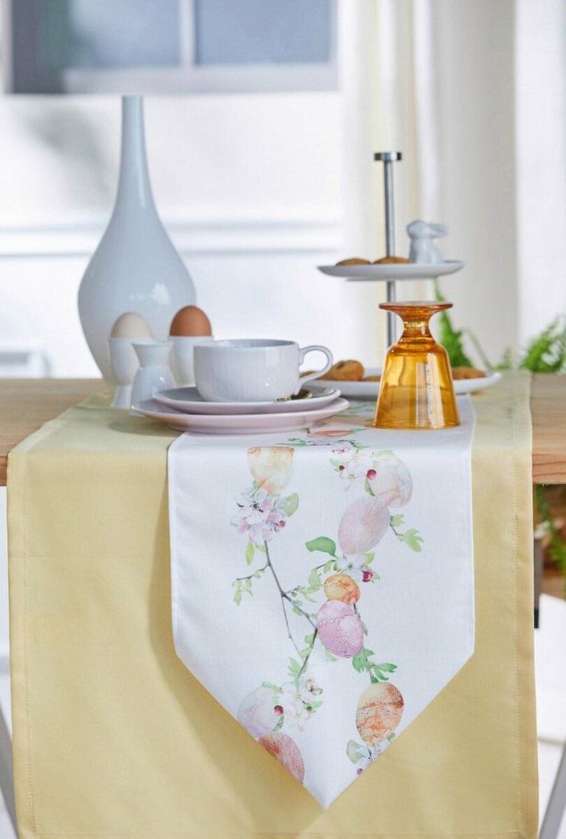 Bild 1 von APELT Tischband 6907 HAPPY EASTER, Osterdeko, Ostern (1-tlg), Digitaldruck, Bunt|gelb|grün|weiß